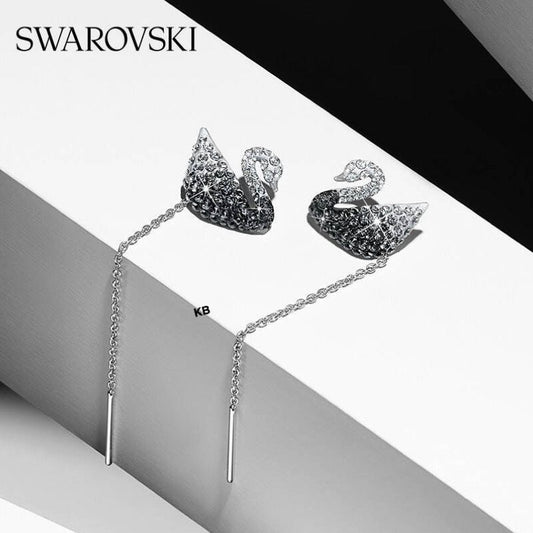 Amazing Swarovski iconic swan drop earrings