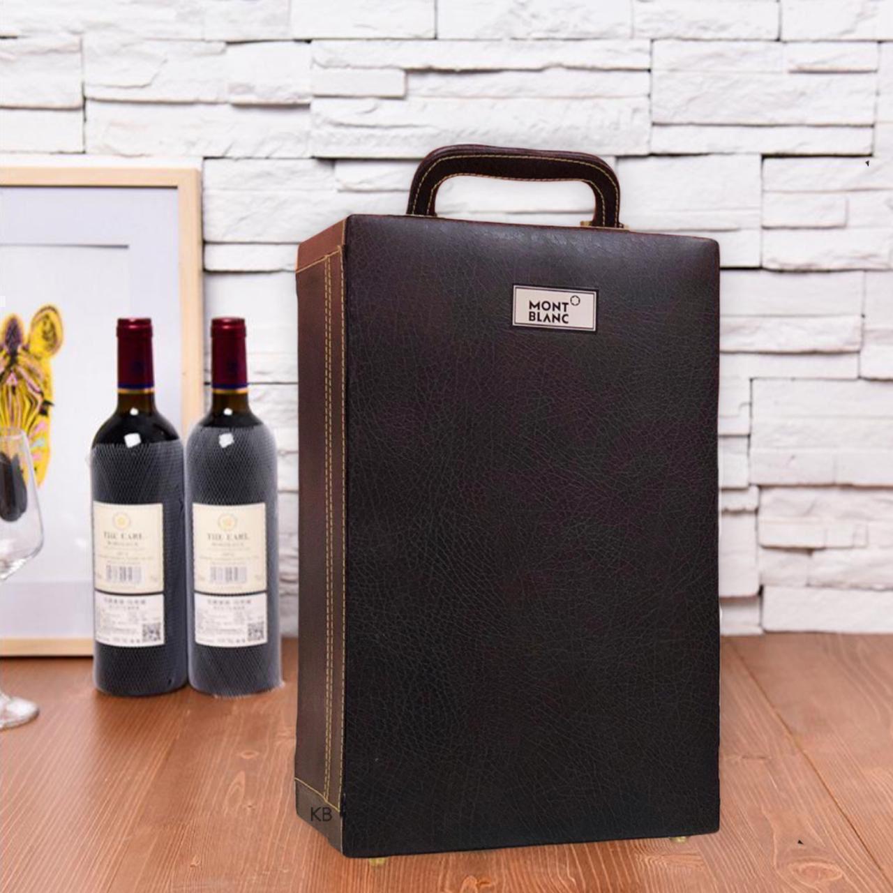 Luxury Leatherette Whiskey Case with 3 Glasses & Premium Accessories