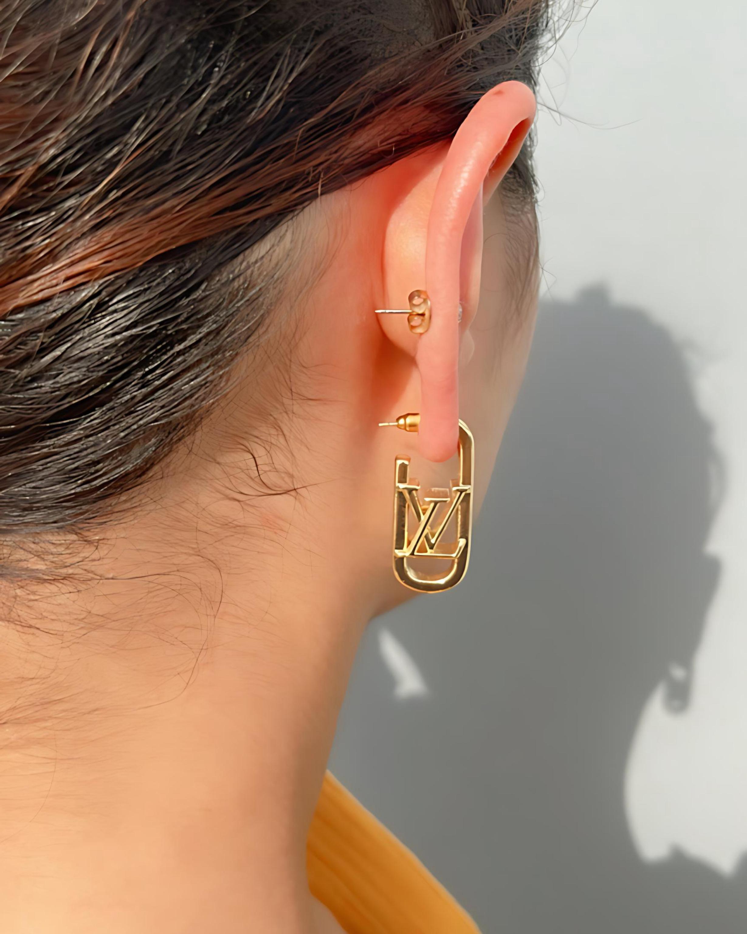 Luxury premium lv chain earrings