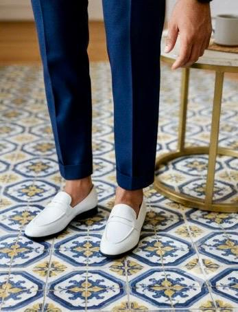 Premium White Loafers for Men