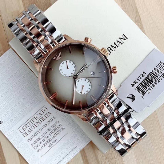 Ar Two tone stainless metal men's watch