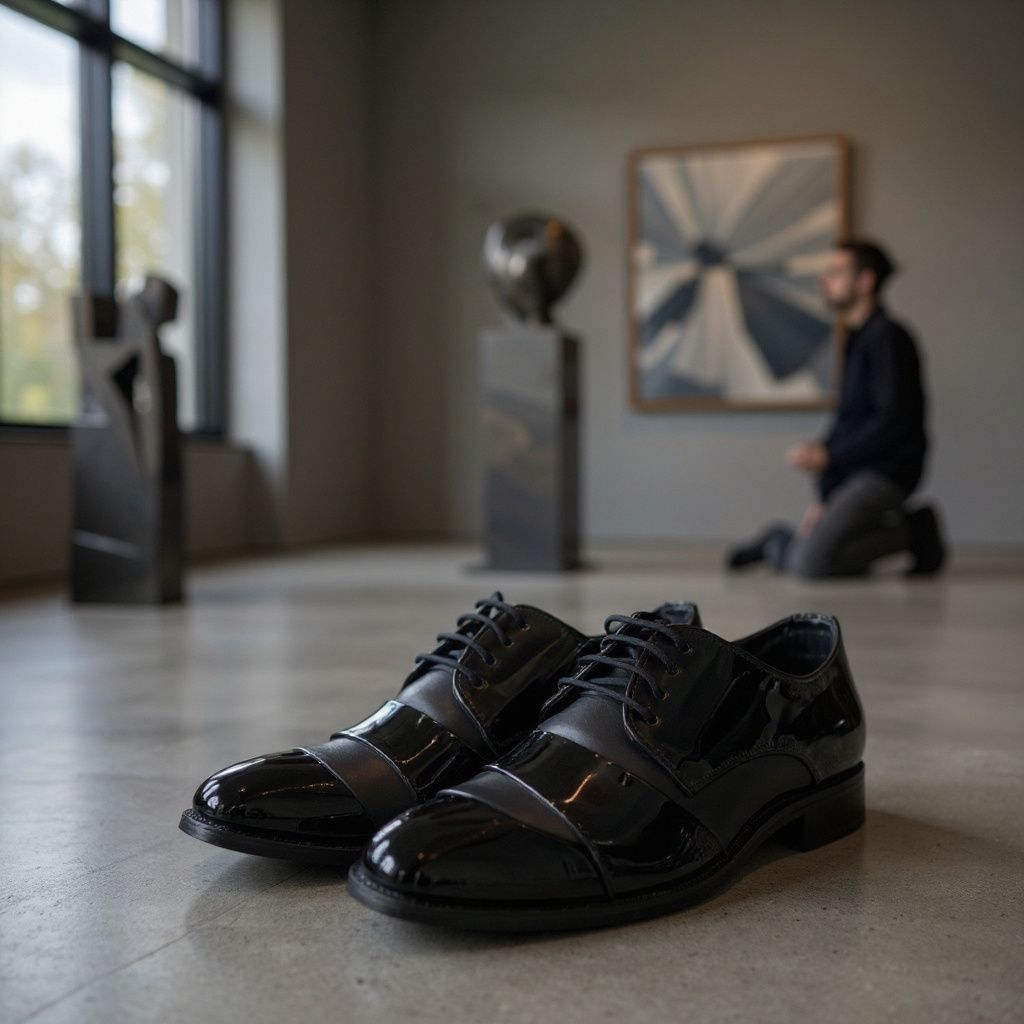 Luxury Patent Derby Shoes for Men