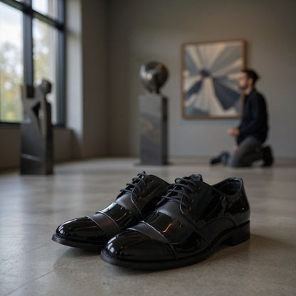 Luxury Patent Derby Shoes for Men