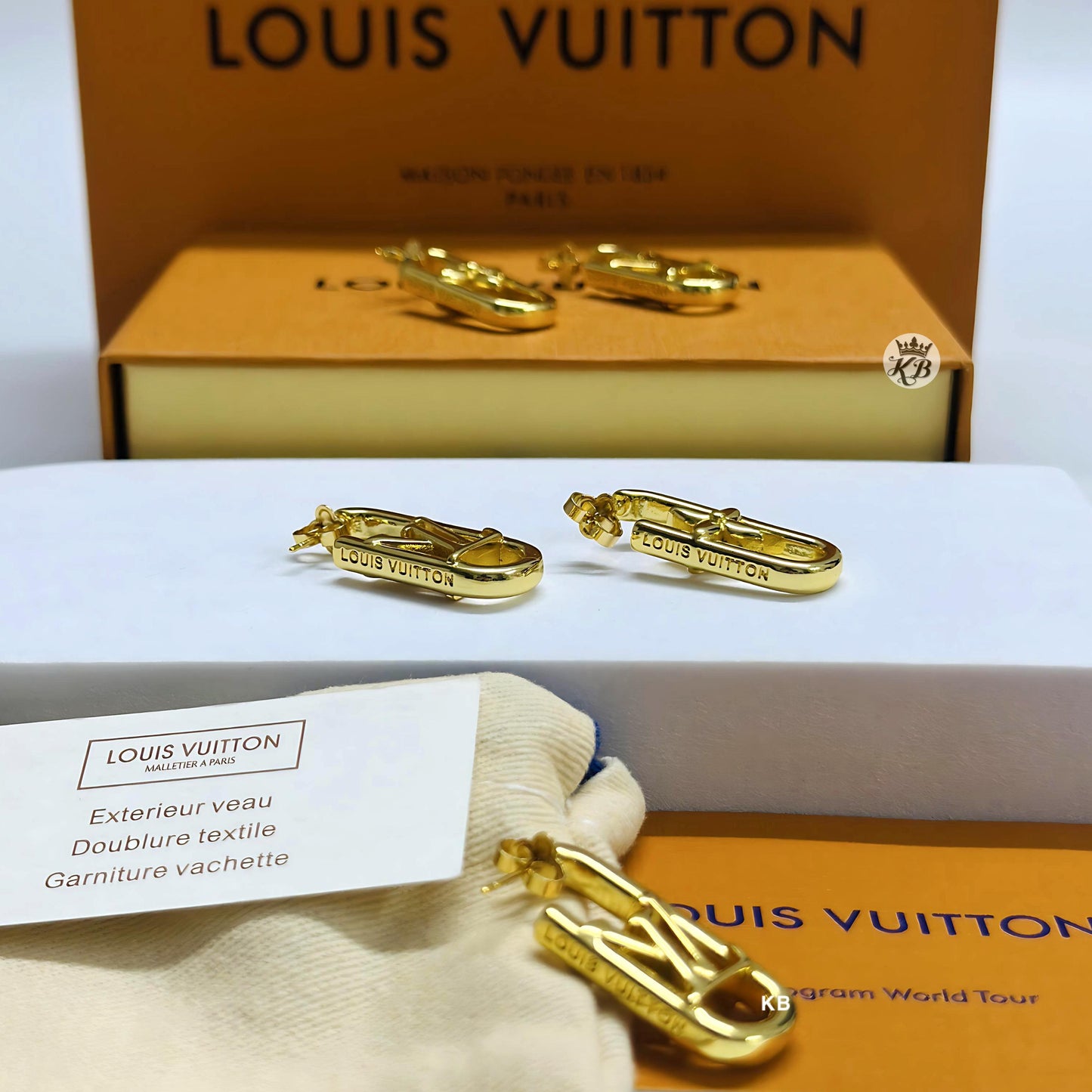 Luxury premium lv chain earrings