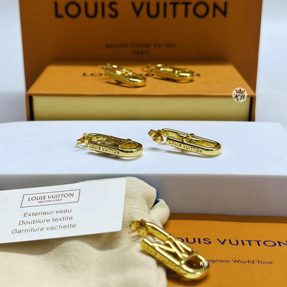 Luxury premium lv chain earrings