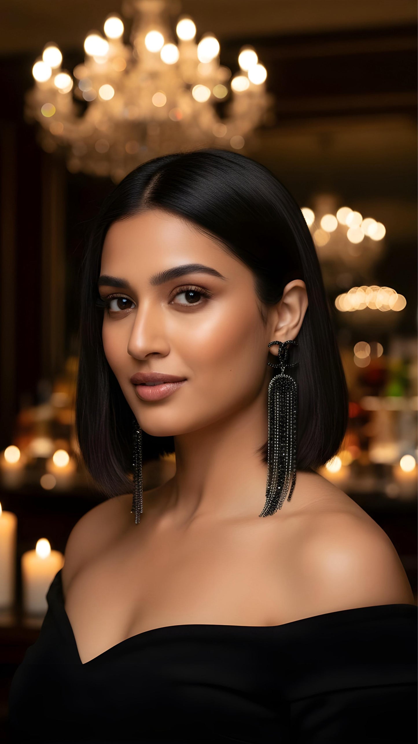 Luxury Crystal Hanging Chain Earrings for Women