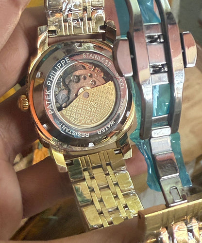 Luxury Skeleton Open Heart Watch