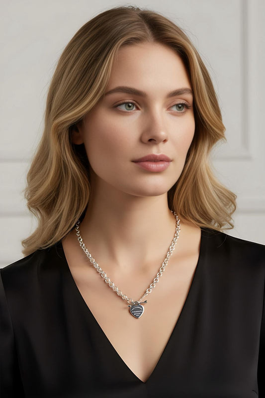 Luxury heart tag necklace
